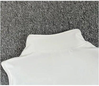 Women's Slim Fit Sport Sleeveless Top Quick Dry Elastic Stand Collar Yoga Fitness Clothing Summer Zipper