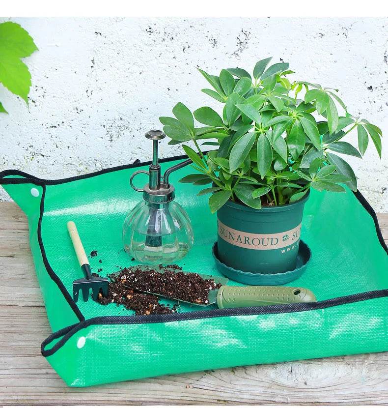 Waterproof Plant Pot Mat, Indoor Garden Mat With Work Gloves, Foldable Houseplant Succulent Pot Mat, Indoor Plant Mat, Portable - My Chroma Cart