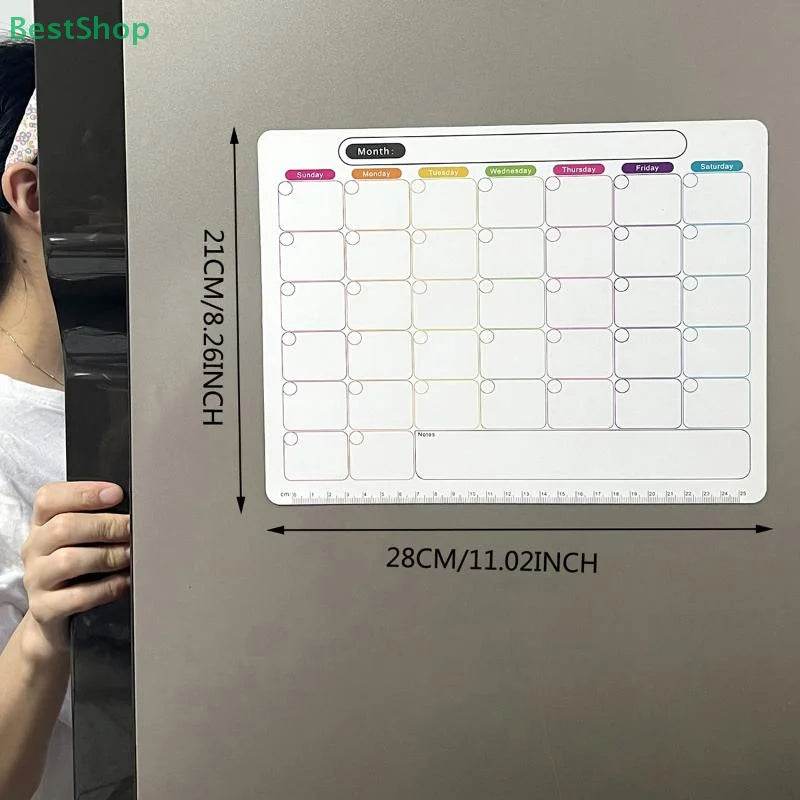 ★★★Magnetic Calendar Sticker, Refrigerator Magnet,Soft Note Message Board,Monthly And Weekly Planner - My Chroma Cart