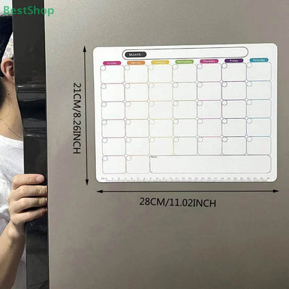 ★★★Magnetic Calendar Sticker, Refrigerator Magnet,Soft Note Message Board,Monthly And Weekly Planner - My Chroma Cart