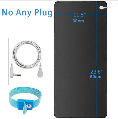 Earthing Mat with Wristband Soft PU Grounding Mat Pad Healthy Balance for Anxiety Relief & Better Sleep Earth Connected Therapy - My Chroma Cart