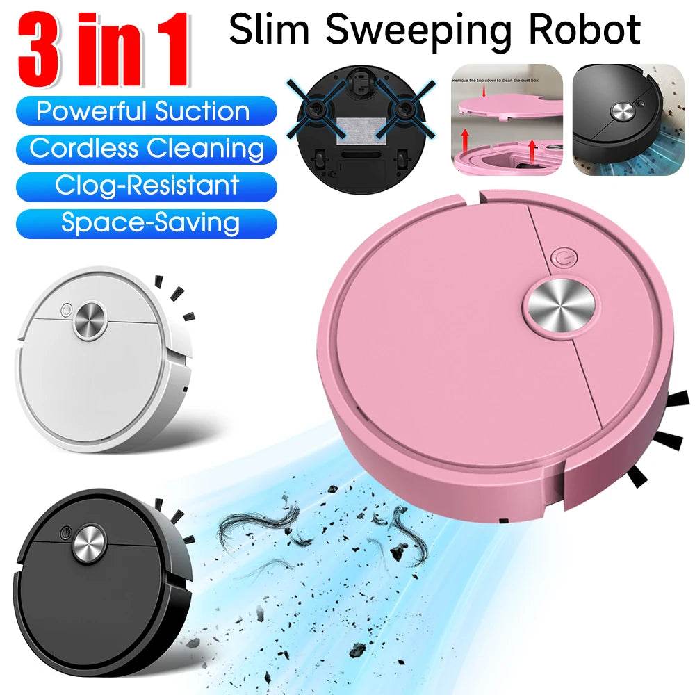 Sweeping Robot Vacuum Cleaner Mopping 3 In 1 Smart Wireless Dragging Cleaning Sweep Floor for Home Office Hair Stubborn Dirt - My Chroma Cart