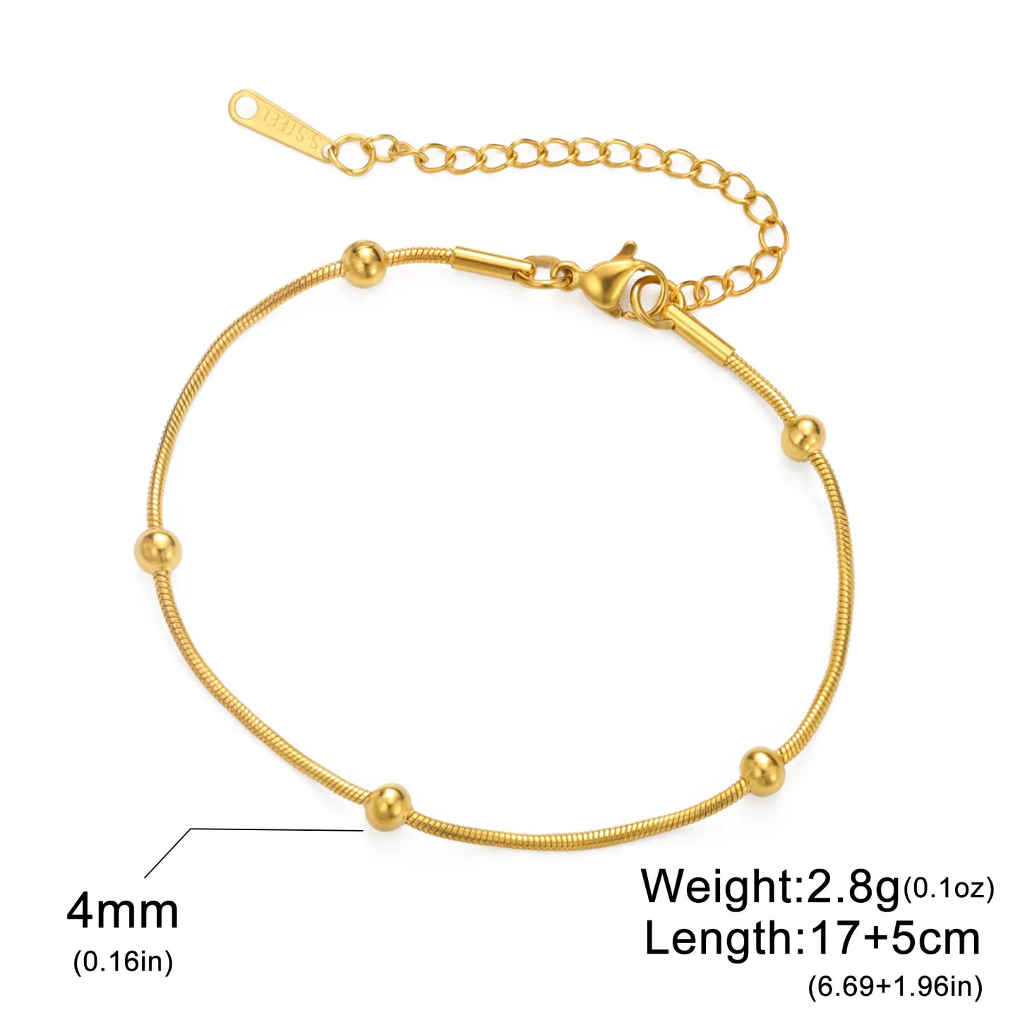 Skyrim Stainless Steel Gold Color Bracelet Twist Figaro Cuban Chain Bracelets Women Trendy Minimalist Jewelry Gifts Wholesale