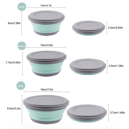 3pcs Silicone Folding Lunch Box with Lid