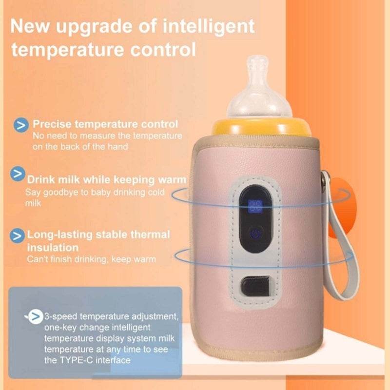 USB Milk Bottle Warmer Infant Bottle Portable Heat Keeper Formula Milk Travel Heating Sleeve for Baby Nursing Bottles - My Chroma Cart