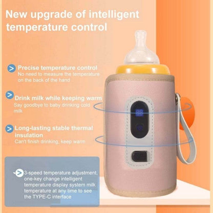 USB Milk Bottle Warmer Infant Bottle Portable Heat Keeper Formula Milk Travel Heating Sleeve for Baby Nursing Bottles - My Chroma Cart
