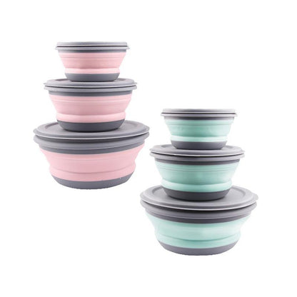 3pcs Silicone Folding Lunch Box with Lid