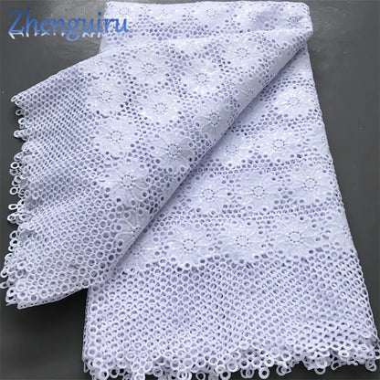 White Nigerian Lace Fabric 2025