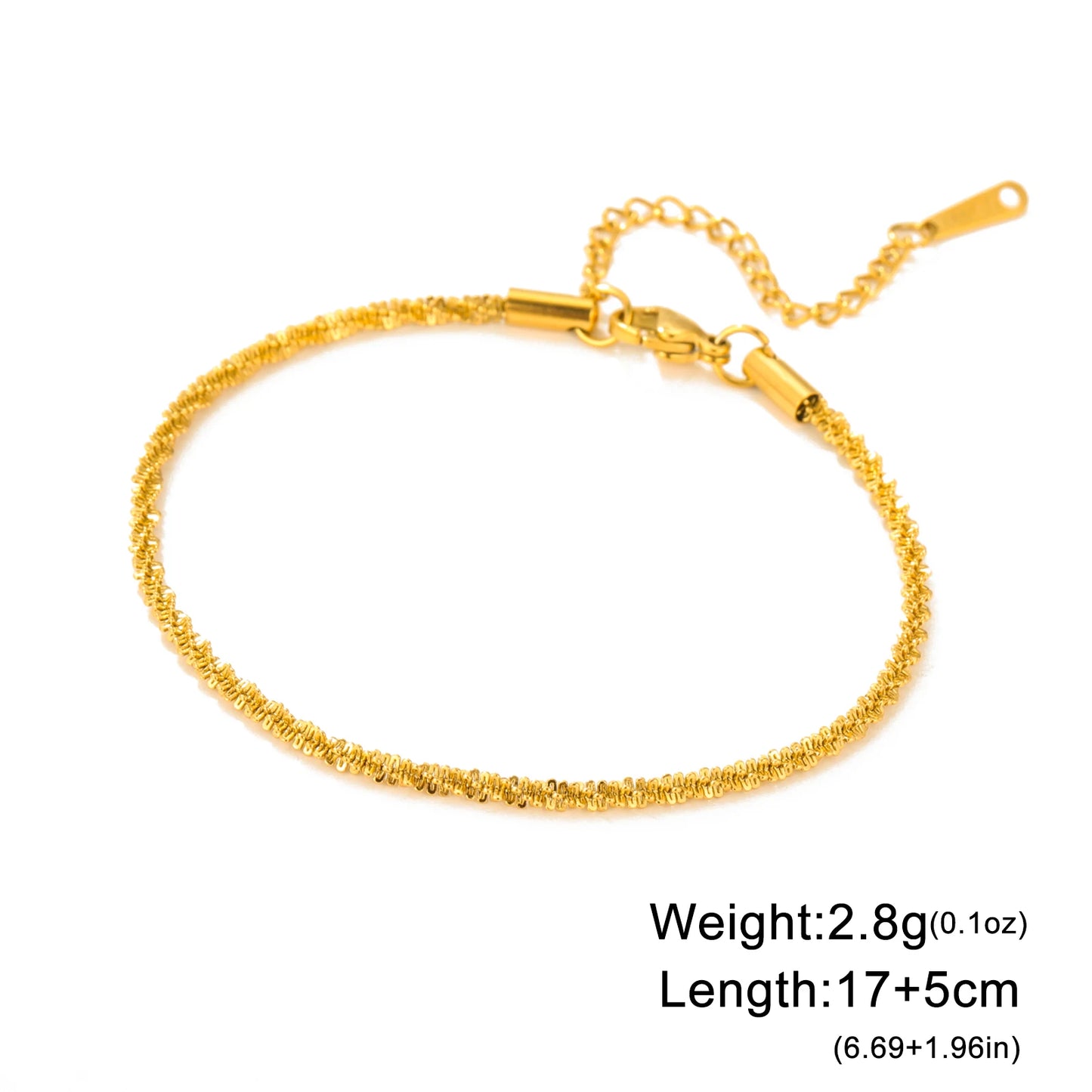 Skyrim Stainless Steel Gold Color Bracelet Twist Figaro Cuban Chain Bracelets Women Trendy Minimalist Jewelry Gifts Wholesale