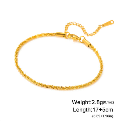 Skyrim Stainless Steel Gold Color Bracelet Twist Figaro Cuban Chain Bracelets Women Trendy Minimalist Jewelry Gifts Wholesale