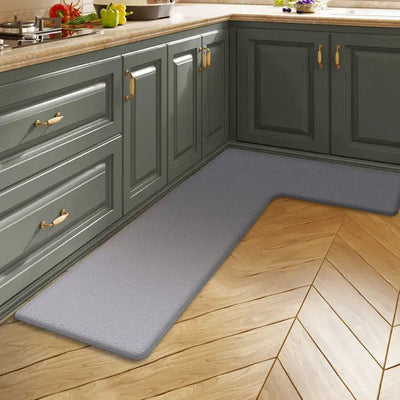Simple kitchen floor mat flannel L-shaped water-absorbing pad foot pad non-slip long carpet