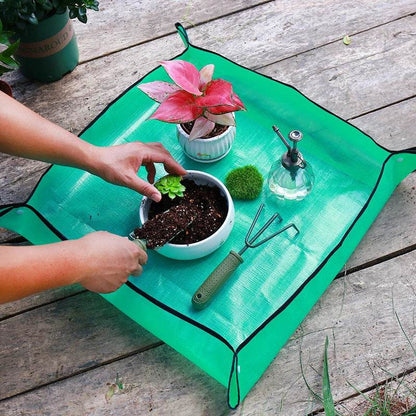 Waterproof Plant Pot Mat, Indoor Garden Mat With Work Gloves, Foldable Houseplant Succulent Pot Mat, Indoor Plant Mat, Portable - My Chroma Cart