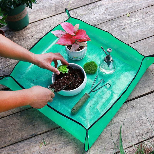 Waterproof Plant Pot Mat, Indoor Garden Mat With Work Gloves, Foldable Houseplant Succulent Pot Mat, Indoor Plant Mat, Portable - My Chroma Cart