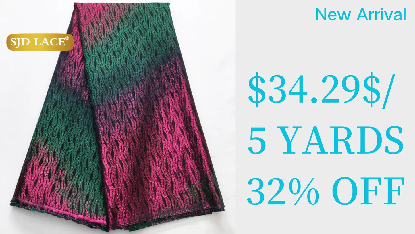 African Brocade Lace Fabric – 5 Yards