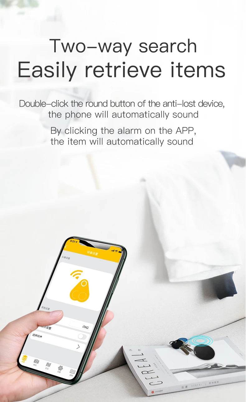 Mini GPS Locator AntiLost Alarm Wallet Keychain Smart Tag Bluetooth-Compatible Tracer Keychain Dog Pet Child Tracker Key Finder - My Chroma Cart