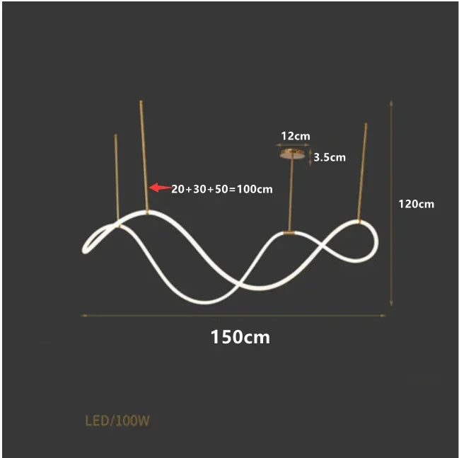 Nordic Gold LED Chandelier Dining Light