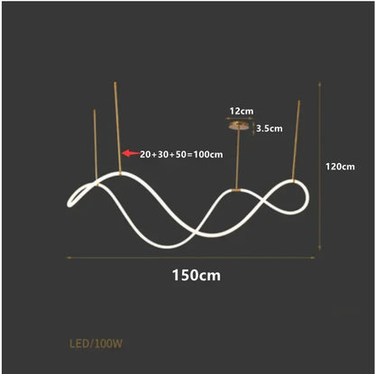 Nordic Gold LED Chandelier Dining Light