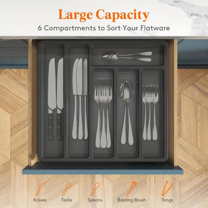 Silverware Organizer Tray with Lid