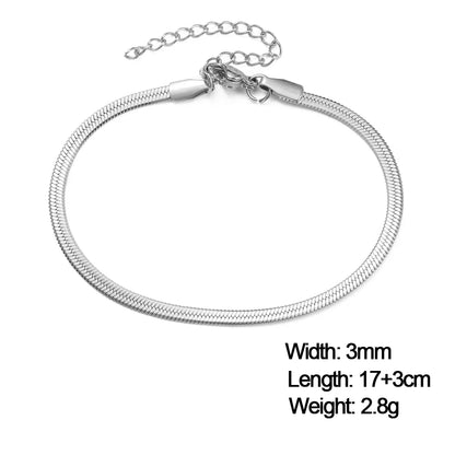 Skyrim Stainless Steel Gold Color Bracelet Twist Figaro Cuban Chain Bracelets Women Trendy Minimalist Jewelry Gifts Wholesale