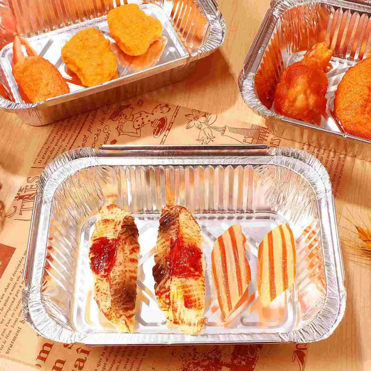 20 Pcs Large Deep Disposable Aluminum Foil Trays Baking Pans Oven Roasting Broiling Kitchen Dining Barbecue Grilling Pan Set