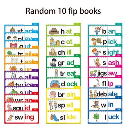 Reading Flip Book Read and Rhyme Flip Books Word Family Flip Books Flash Cards ABC Vocabulary Cards Montessori Educational - My Chroma Cart