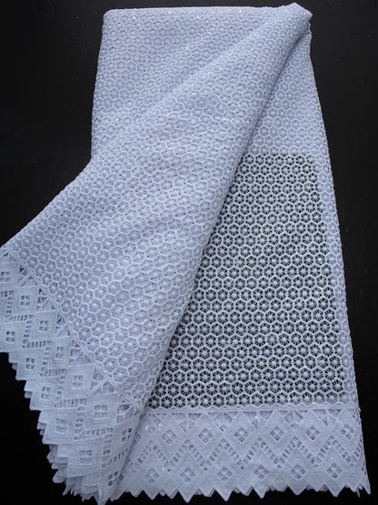 White Nigerian Lace Fabric 2025