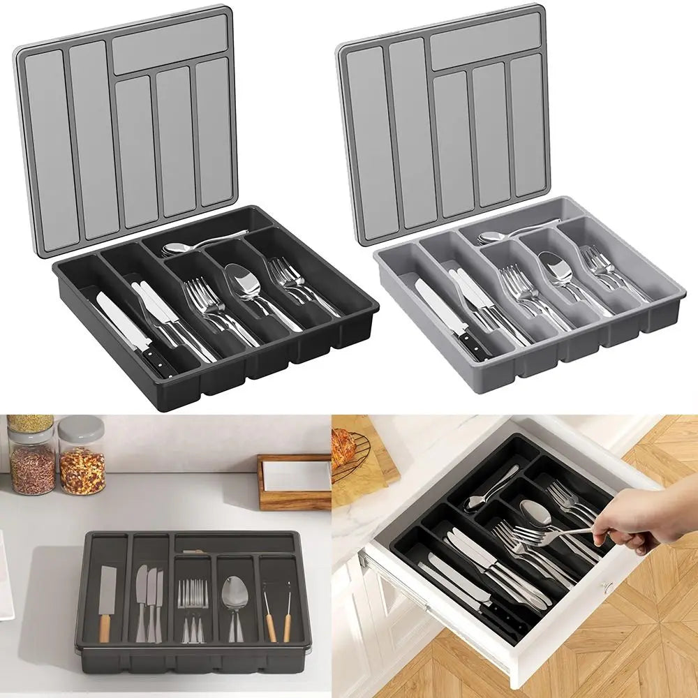 Silverware Organizer Tray with Lid