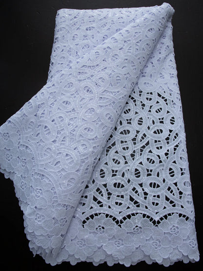 White Nigerian Lace Fabric 2025
