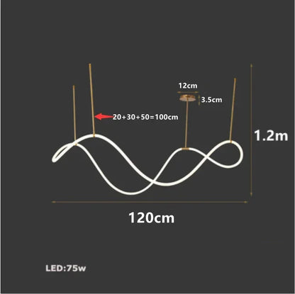 Nordic Gold LED Chandelier Dining Light