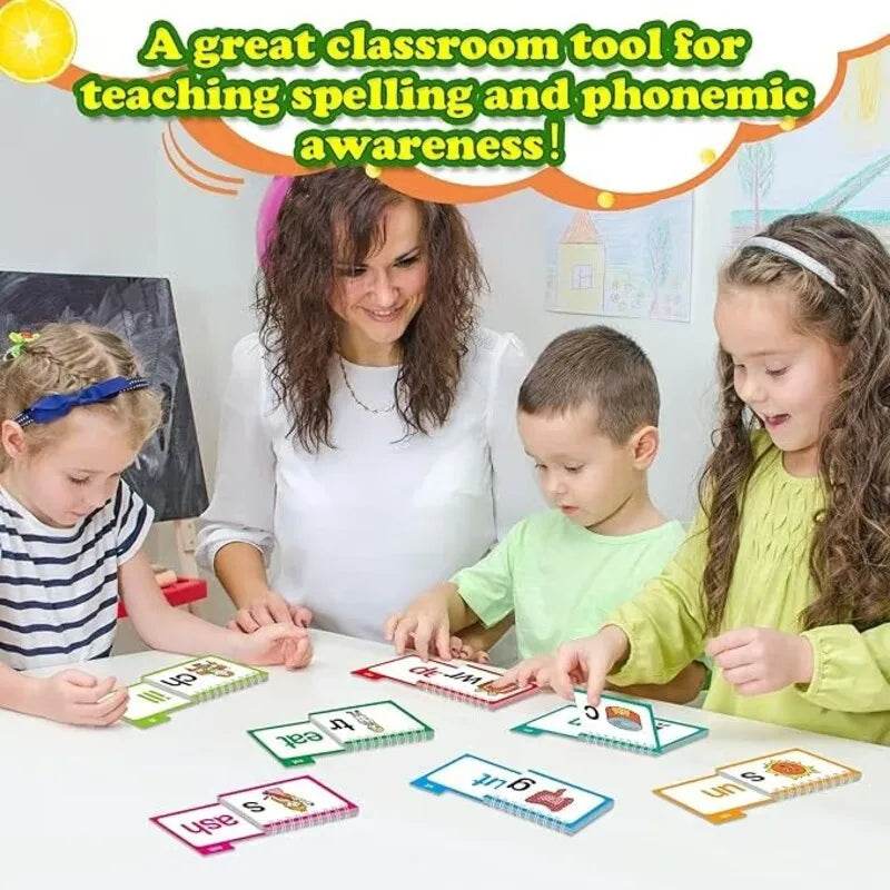 Reading Flip Book Read and Rhyme Flip Books Word Family Flip Books Flash Cards ABC Vocabulary Cards Montessori Educational - My Chroma Cart
