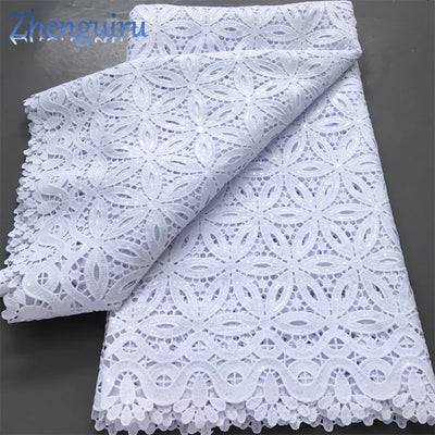White Nigerian Lace Fabric 2025