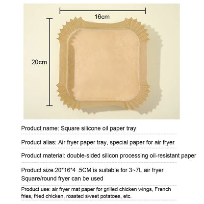 50pcs Disposable Air Fryer Paper Liners