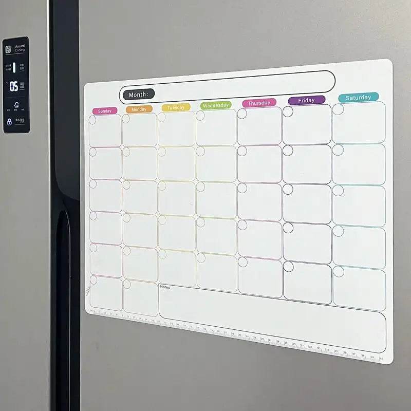 ★★★Magnetic Calendar Sticker, Refrigerator Magnet,Soft Note Message Board,Monthly And Weekly Planner - My Chroma Cart
