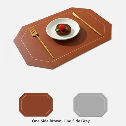 Faux Leather Waterproof Dining Placemats