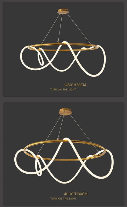 Nordic Gold LED Chandelier Dining Light