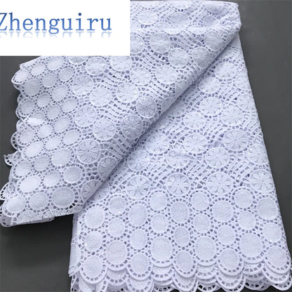 White Nigerian Lace Fabric 2025