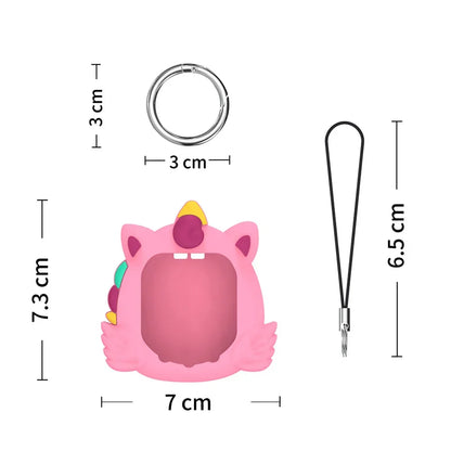 Cute Silicone Protective Case for Tamagotchi Uni 2023 Virtual Pet Machine with Finger Lanyard Anti-Scratch Soft Cover