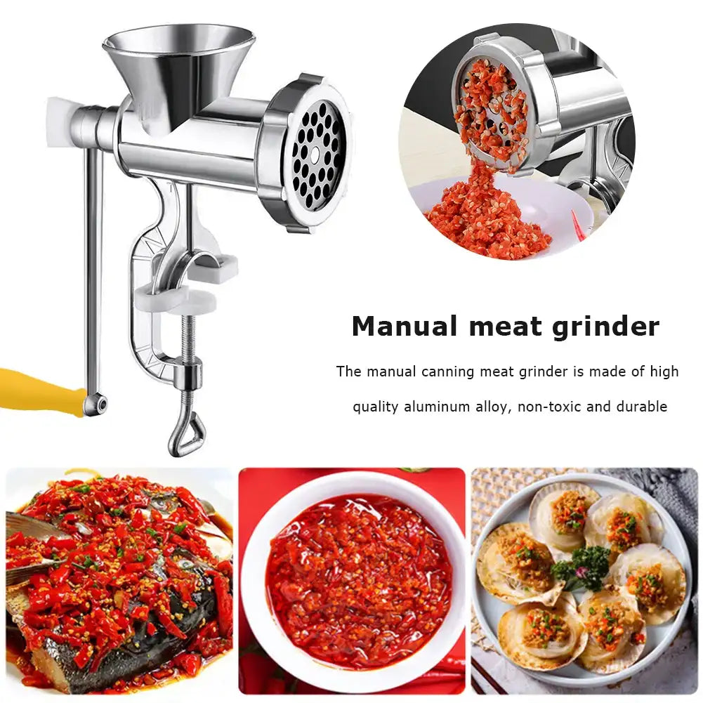 Manual Meat Grinder Sausage Maker With Tabletop Clamp Sausage Stuffer Machine Multifunction Aluminum Alloy for Home Kitchen