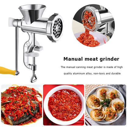 Manual Meat Grinder Sausage Maker With Tabletop Clamp Sausage Stuffer Machine Multifunction Aluminum Alloy for Home Kitchen