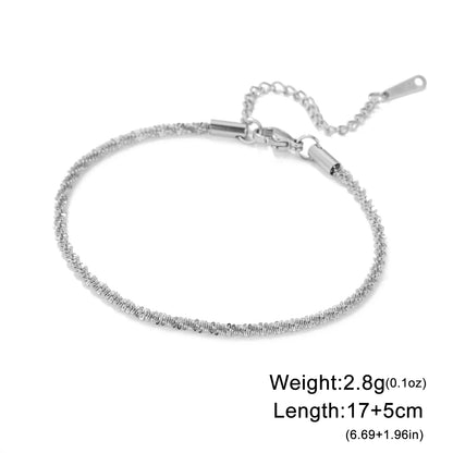 Skyrim Stainless Steel Gold Color Bracelet Twist Figaro Cuban Chain Bracelets Women Trendy Minimalist Jewelry Gifts Wholesale