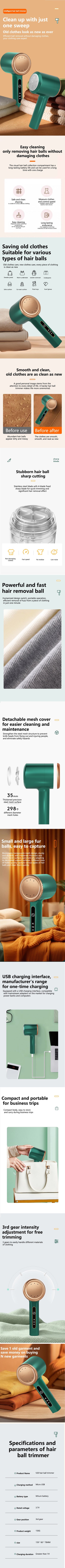 Rechargeable Lint Remover for Clothes