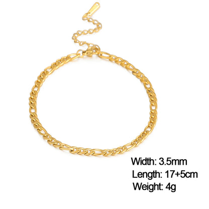 Skyrim Stainless Steel Gold Color Bracelet Twist Figaro Cuban Chain Bracelets Women Trendy Minimalist Jewelry Gifts Wholesale