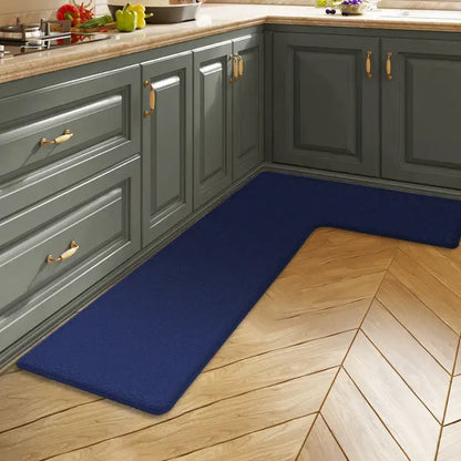 Simple kitchen floor mat flannel L-shaped water-absorbing pad foot pad non-slip long carpet