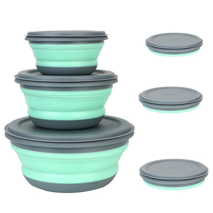 3pcs Silicone Folding Lunch Box with Lid