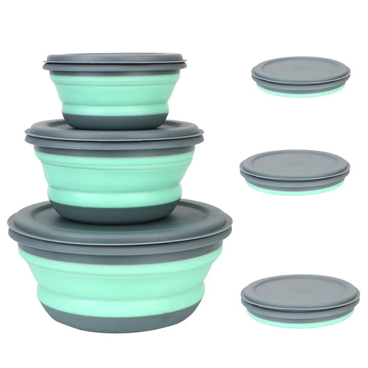 3pcs Silicone Folding Lunch Box with Lid