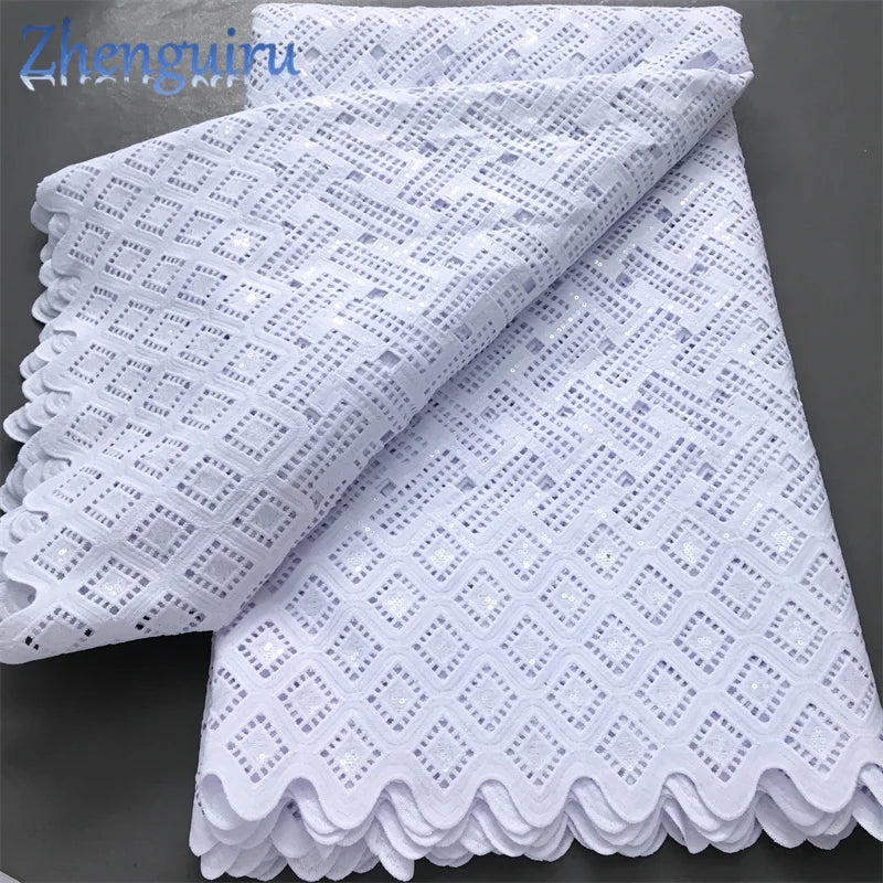 White Nigerian Lace Fabric 2025