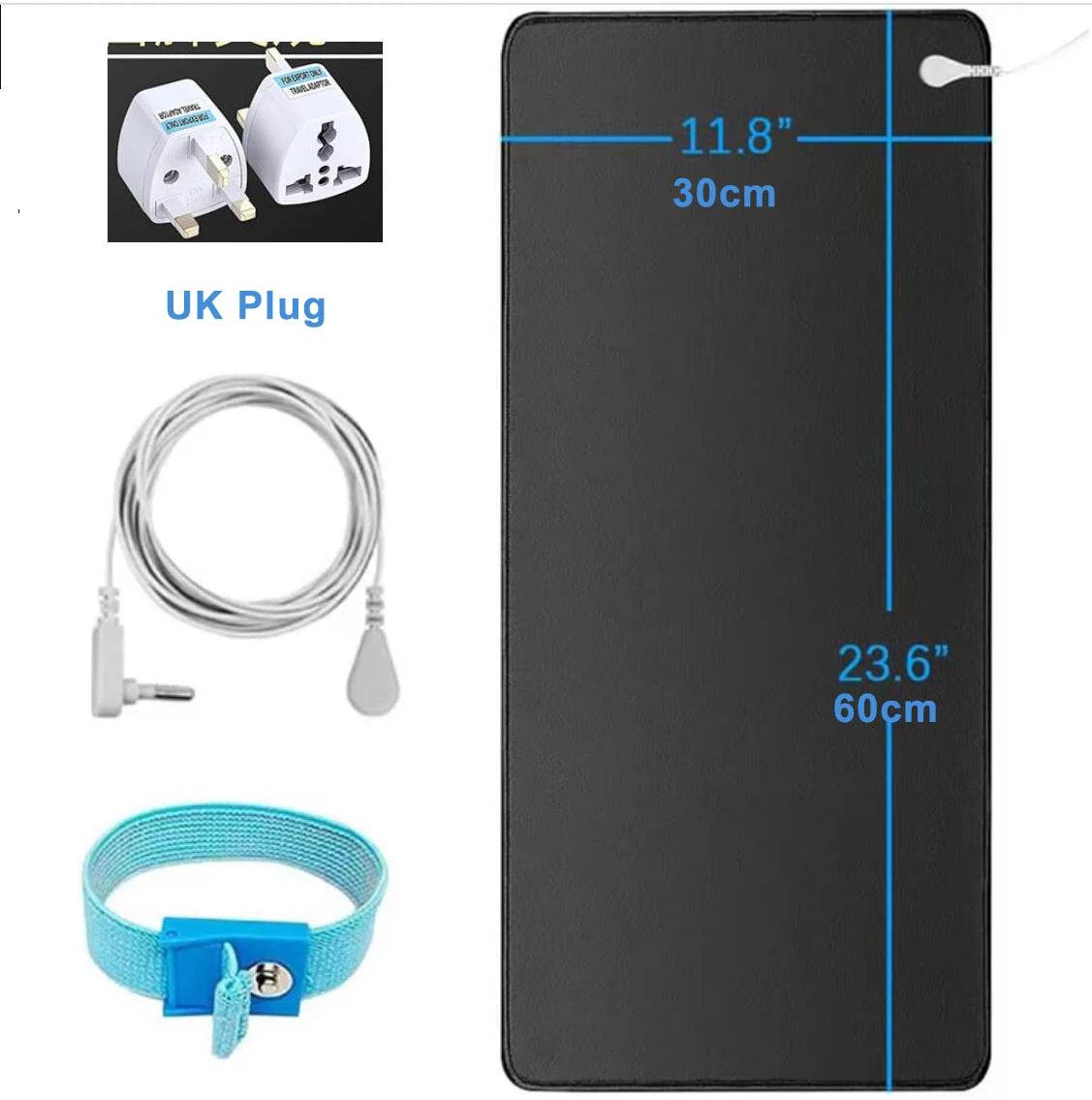 Earthing Mat with Wristband Soft PU Grounding Mat Pad Healthy Balance for Anxiety Relief & Better Sleep Earth Connected Therapy - My Chroma Cart