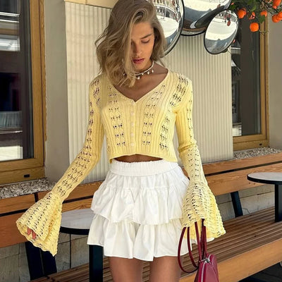 Tuularose Knitted V-Neck Top
