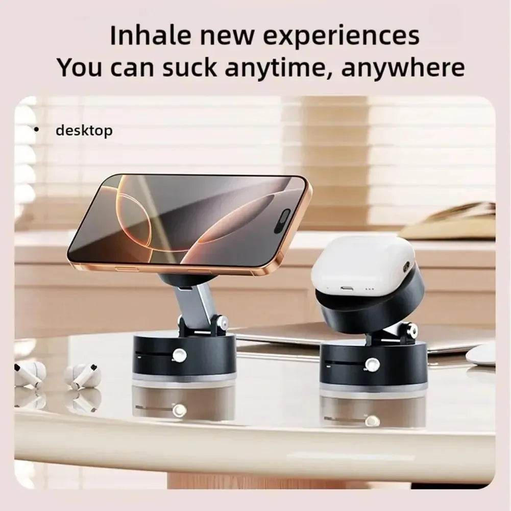 Vacuum Adsorption Magnetic Suction Cup Phone Mount Double Sided Hands-Free Magnetic Cell Phone Holder For Car/Gym/Mirror/Smoot - My Chroma Cart