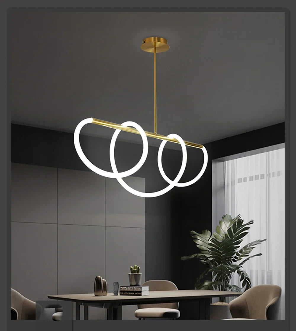 Nordic Gold LED Chandelier Dining Light